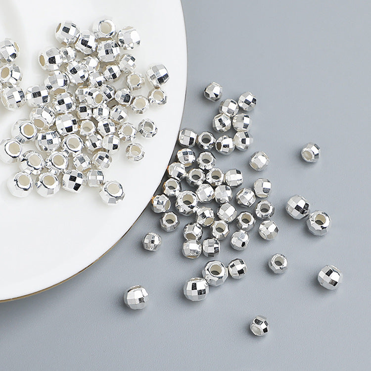 10pcs 2.5-5mm S925 Sterling Silver Faceted Spacer Beads