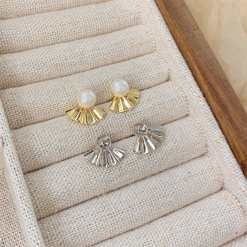 classical fan-shaped earrings settings