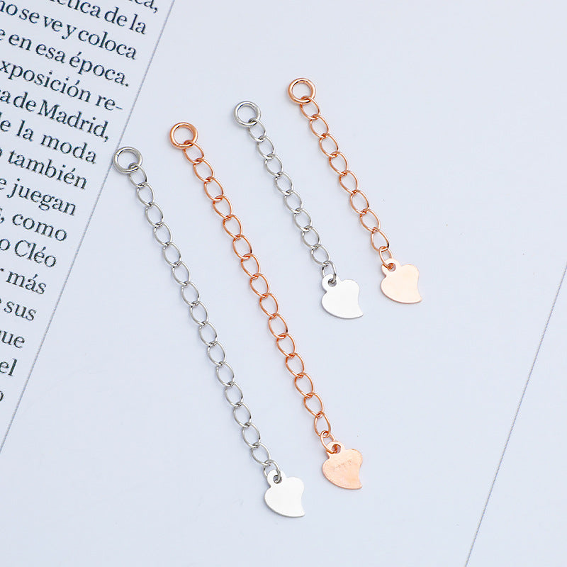 10pcs 3-5cm S925 Sterling Silver Heart Extension Chain