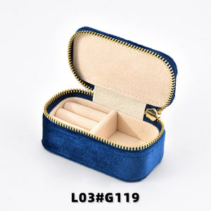 Velvet Mini Travel Jewelry Case, Zippered Organizer with Ring Slots for Rings & Earrings, Bridesmaid Gift & Travel Accessory