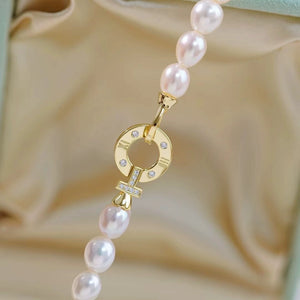 S925 silver exquisite and elegant retro pearl necklace buckle