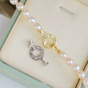 S925 silver exquisite and elegant retro pearl necklace buckle