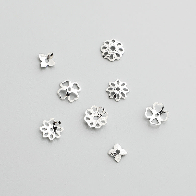 S925 Sterling Silver Flower Bead Caps for DIY Crystal Bracelets
