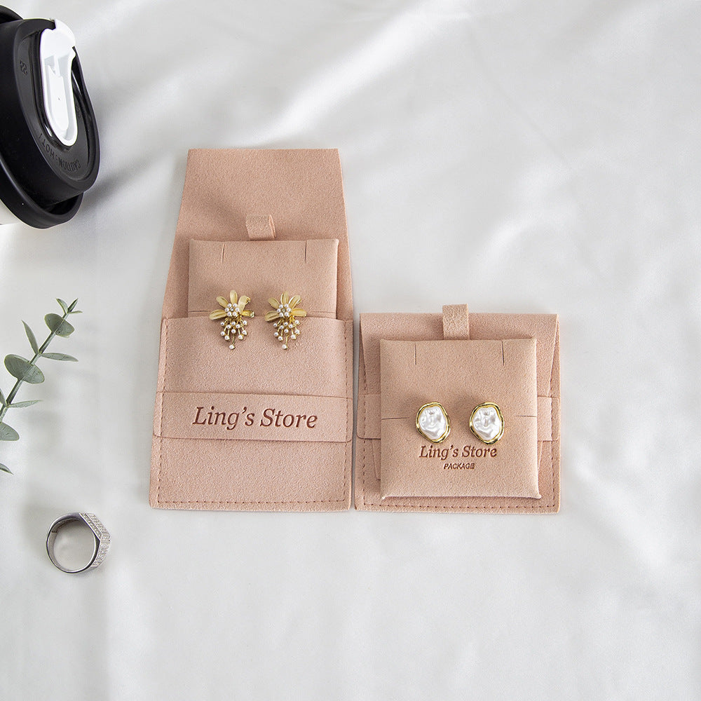 20pcs 12 color jewelry pouch set 8x8cm with 6x6cm holder, multi color suede jewelry packaging for earrings rings necklaces