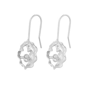 Hollow flower pearl earring settings