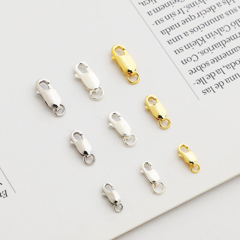 10pcs 8,10,12mm S925 Sterling Silver Square Lobster Clasps for DIY Jewelry