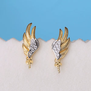 s925 sterling silver wing pearl setting