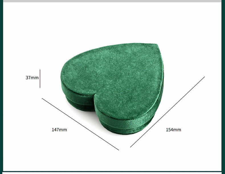 Heart-Shaped Velvet Jewelry Box, Multi-Compartment Organizer for Rings & Earrings, Valentine's Day Gift, Bridal Shower Favor