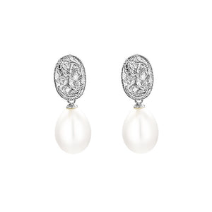 Pearl hollow earrings settings