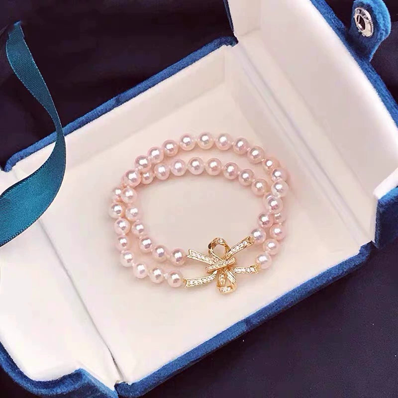 S925 Sterling Silver Bowtie Double Row Clasp