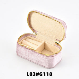 Velvet Mini Travel Jewelry Case, Zippered Organizer with Ring Slots for Rings & Earrings, Bridesmaid Gift & Travel Accessory