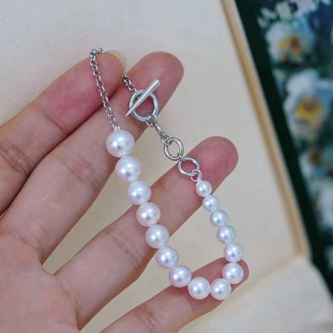 S925 Sterling Silver OT Half Chain Clasp for Baroque Pearl Necklace Making