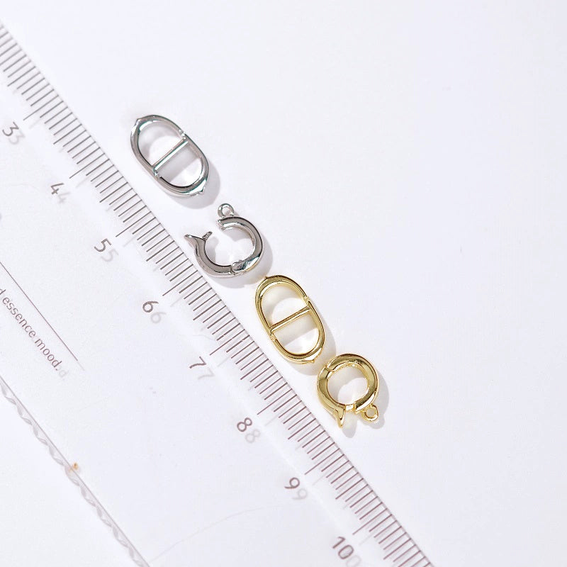 S925 Sterling Silver C and D Shape Clasp for Jewelry Making