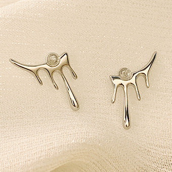 water drop lava earrings settings