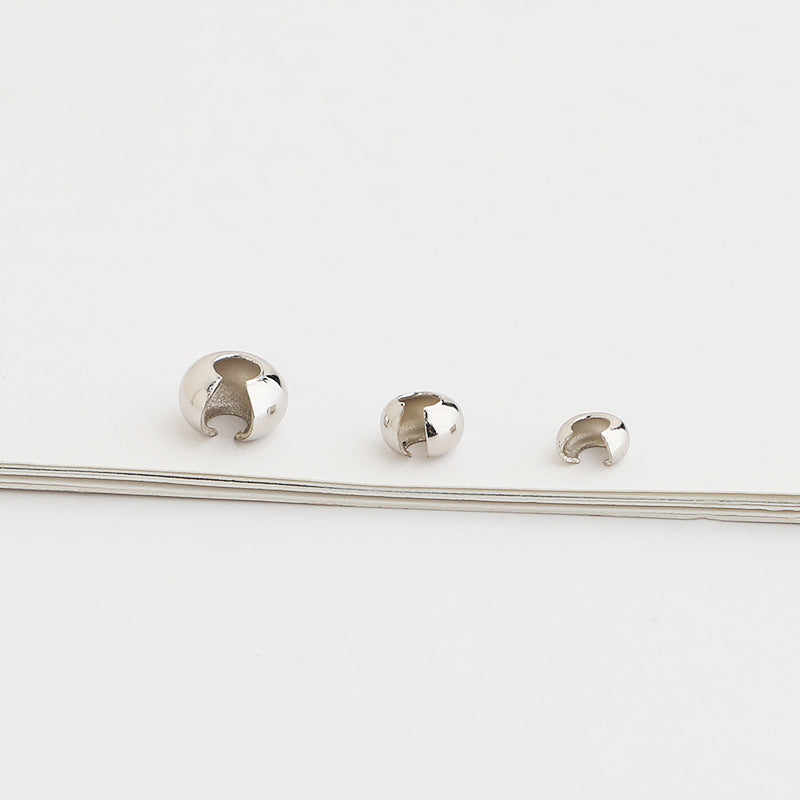 10pcs S925 Sterling Silver Crimp Beads, 3mm 4mm 5mm DIY Jewelry Bead Caps