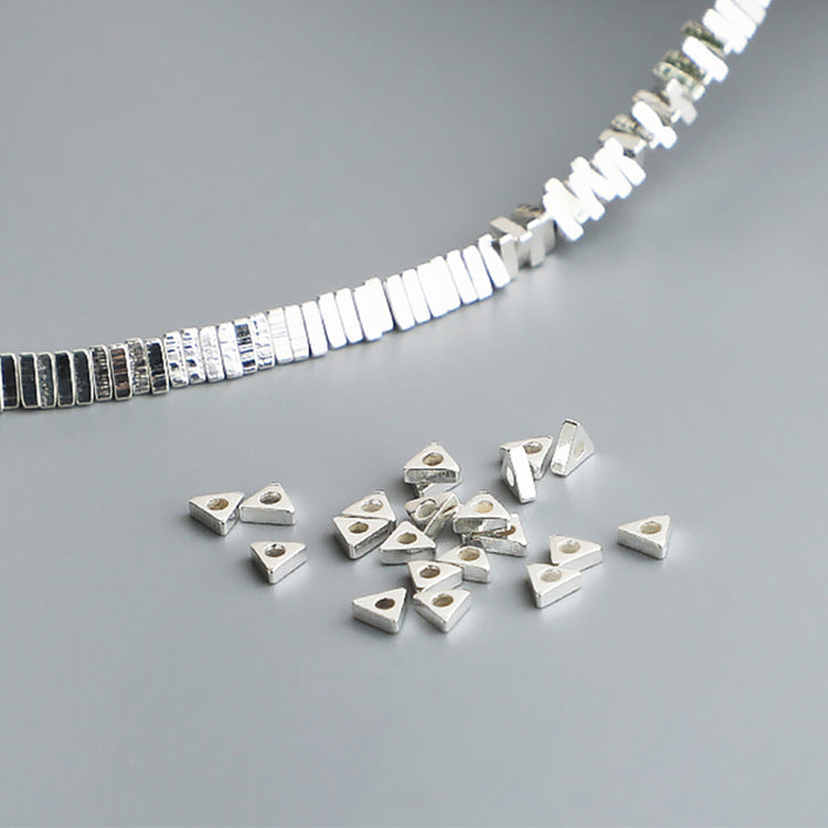 10pcs 2-3mm S925 Sterling Silver Triangular Spacer Beads