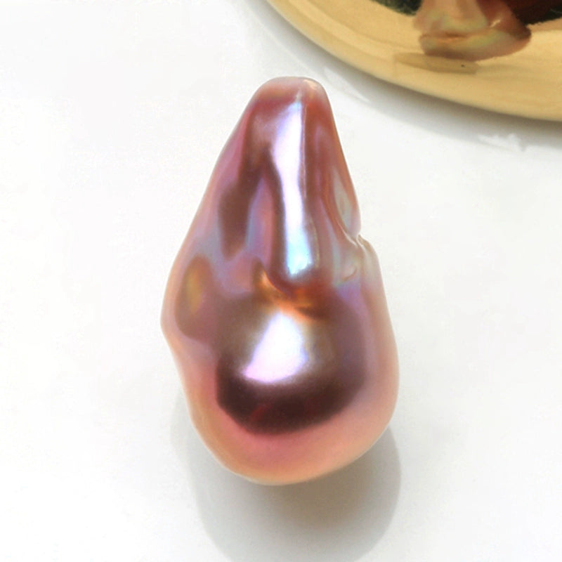 4A 11–12mm Avocado Baroque Freshwater Pearl, Iridescent Loose Bead