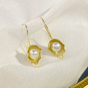 Leaf pearl earring setting