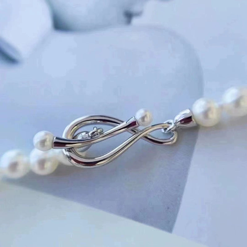 S925 Sterling Silver Simple Twist Pearl Clasp for Necklace Making