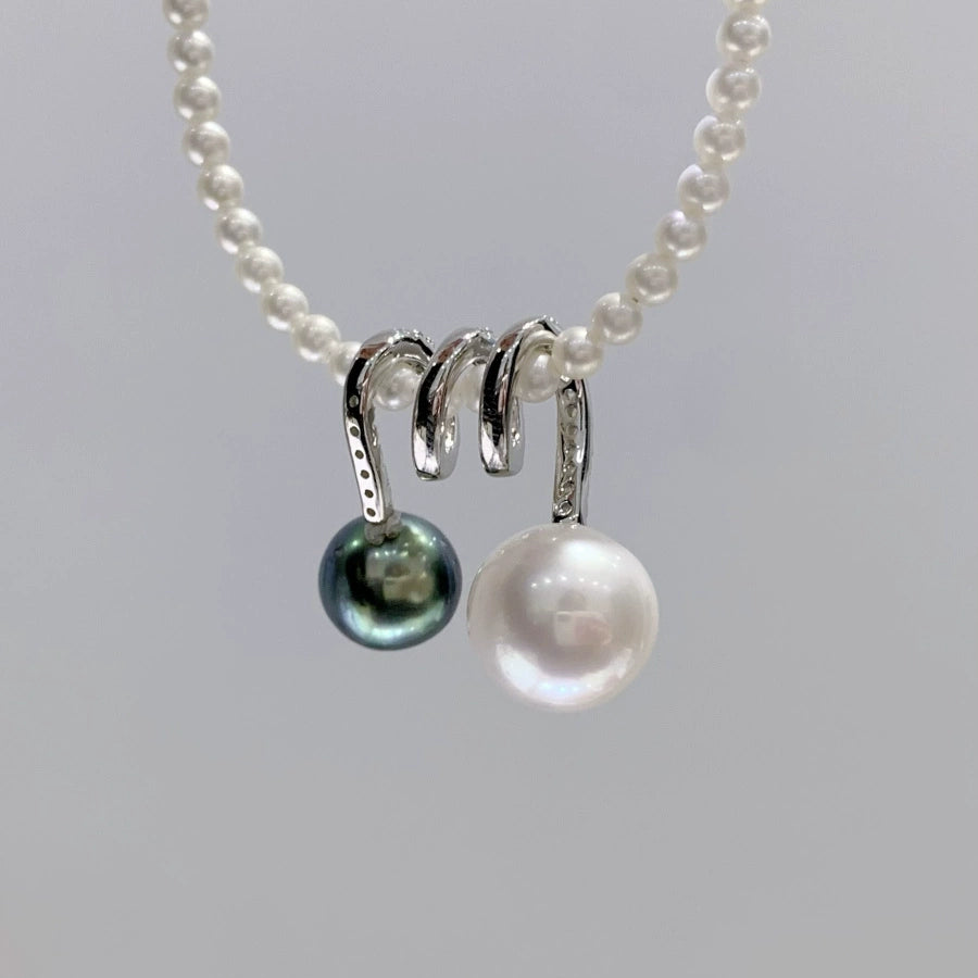 S925 sterling silver three-dimensional double bead SETTING