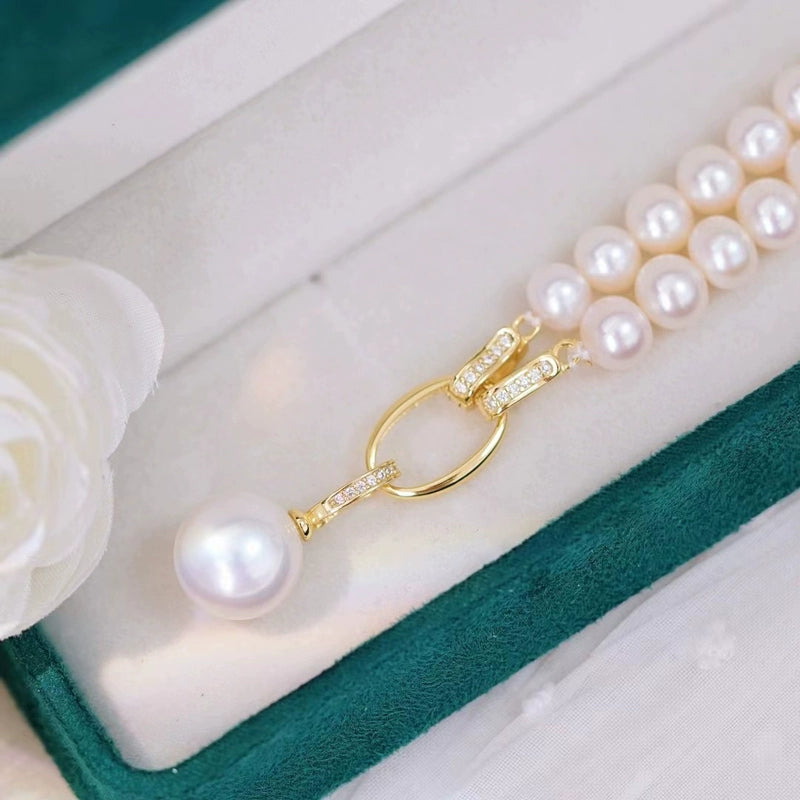 S925 Sterling Silver Oval Double Row Clasp for Charm Bracelet Necklace