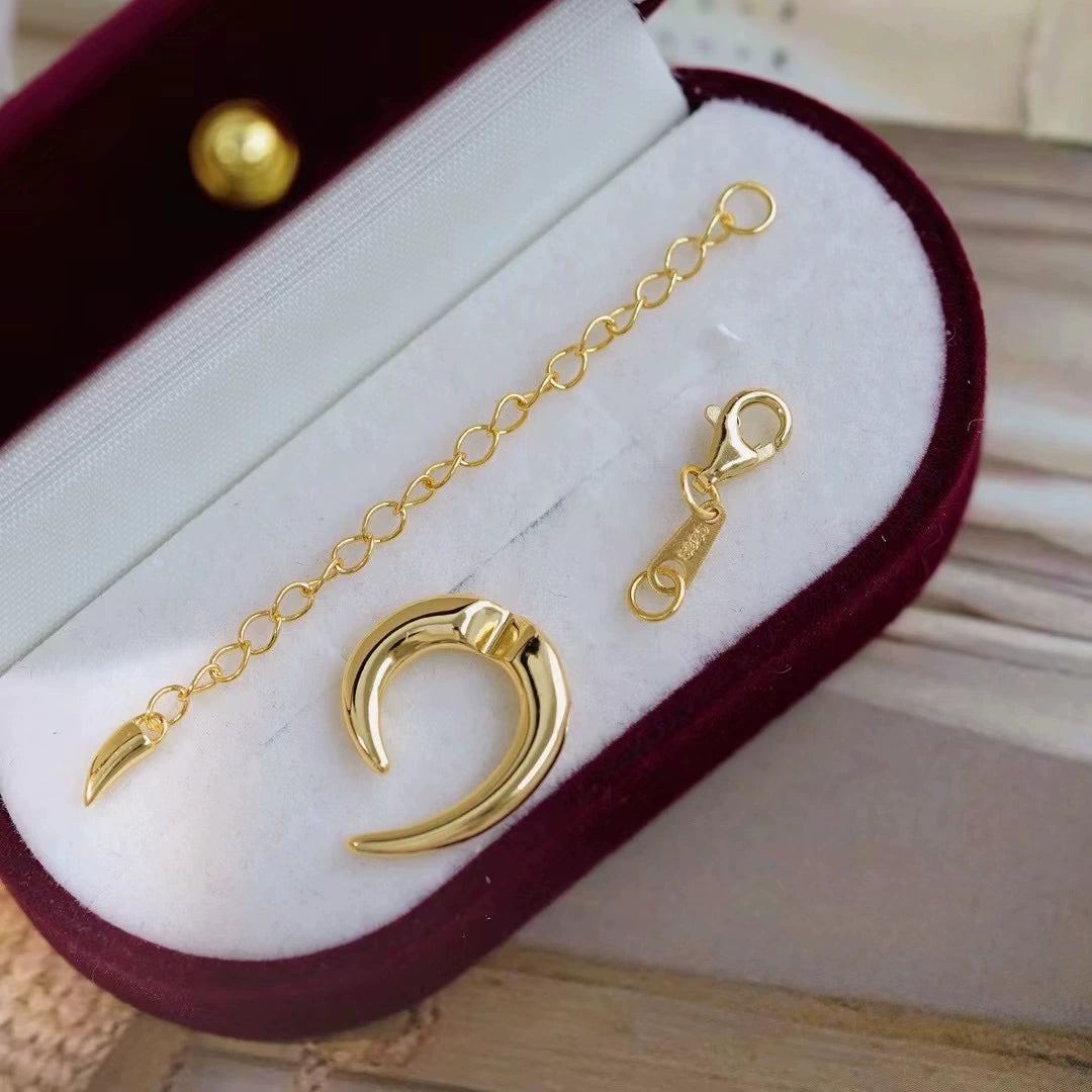 S925 Sterling Silver Crescent Clasp Set