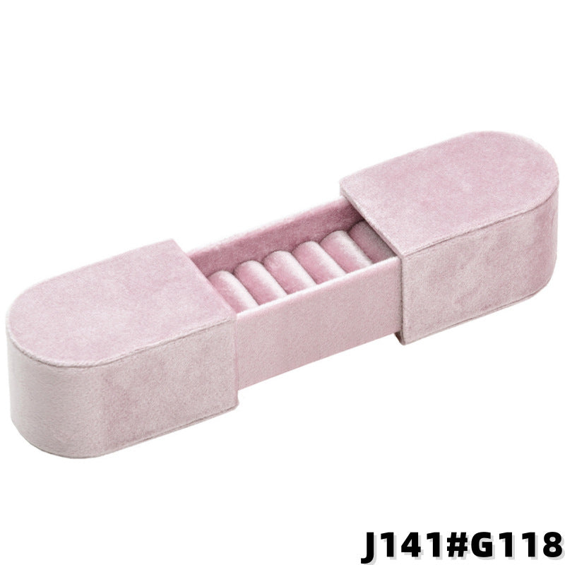 Multi-compartment Velvet Ring Box, Double Open Wedding Ring Bearer, Engagement & Promise Ring Organizer, Bridal Shower Gift, Photo Prop
