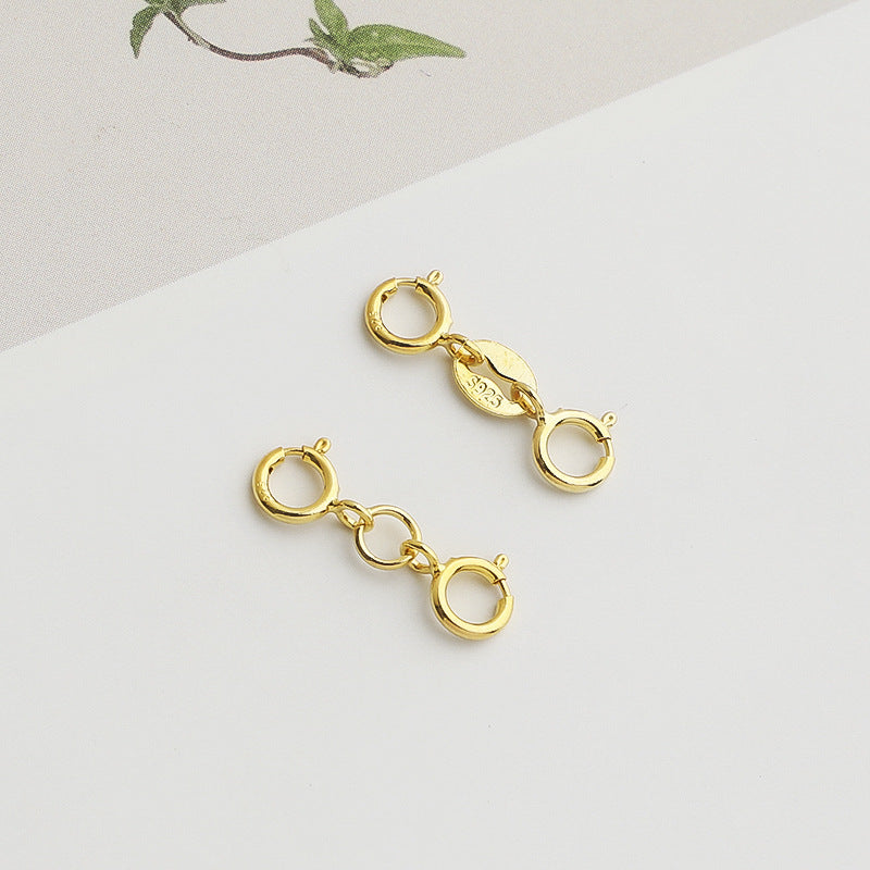 10pcs 5mm S925 Sterling Silver Double Spring Buckle, DIY Jewelry Clasp Accessories