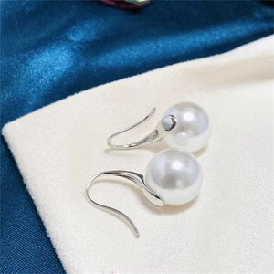 925 Sterling Silver Earring Setting, Pearl Excluded, Fits 8-12mm Half Drilled Pearls (0.9-1.0mm Hole), Drop Earring Mounting Supply