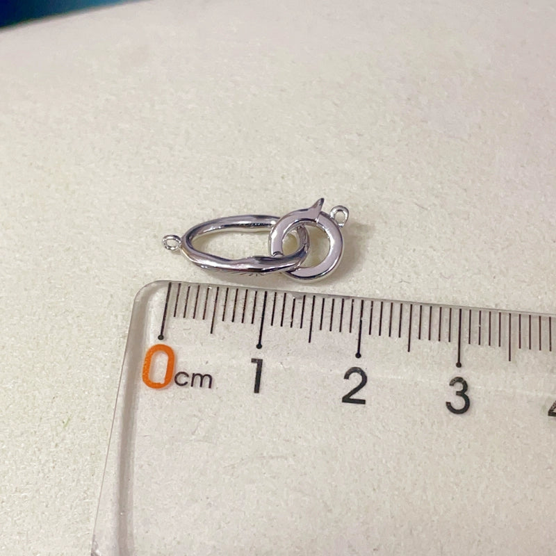 S925 Sterling Silver Big and Small Circle Geometric Clasp