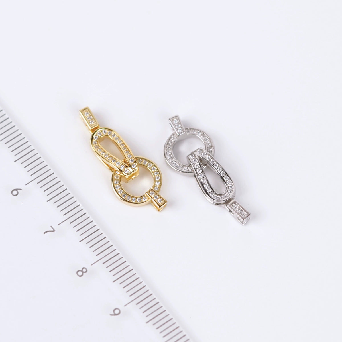 S925 Sterling Silver Rectangular and Circle Clasp for Jewelry Making