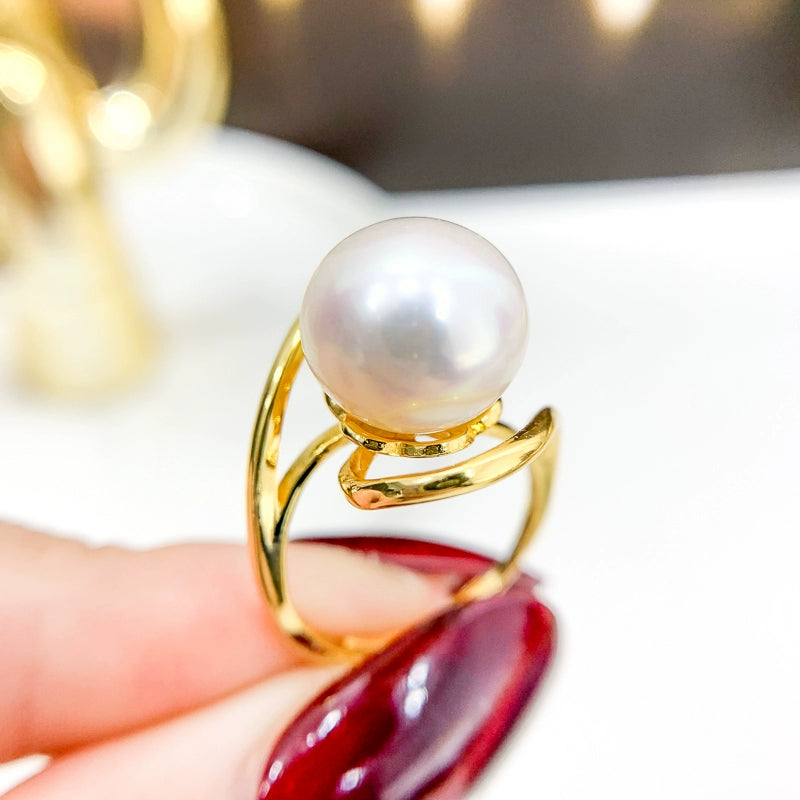 S925 Sterling Silver or Gold Pearl Ring Setting