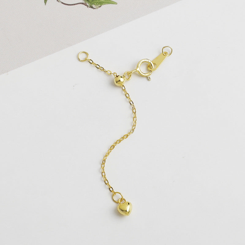 10pcs 5cm S925 Sterling Silver Heart Extension Chain
