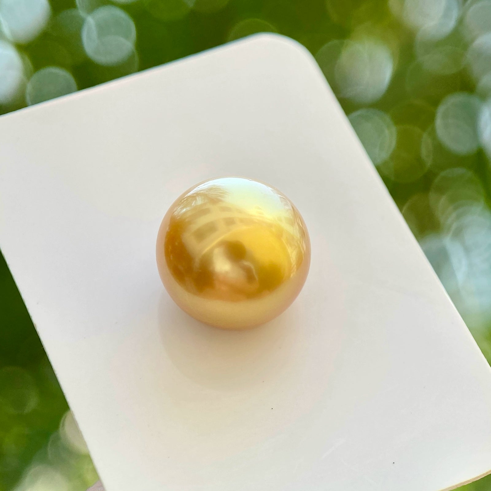5A 9-15mm Natural Golden South Sea Pearl Bead, Single Undrilled Saltwater Pearl, Round High Luster Luxury Loose Gem for Jewelry Making