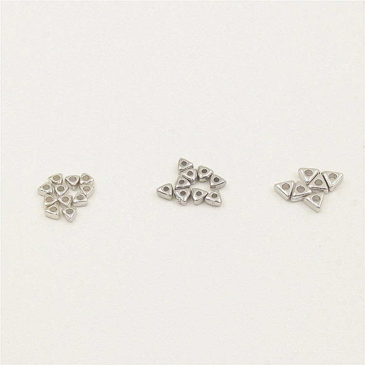 10pcs S925 Sterling Silver Triangle Spacer Beads for Jewelry Making