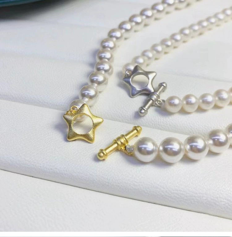 S925 Sterling Silver Matte Finish Five-Pointed Star OT Clasp for Jewelry Making