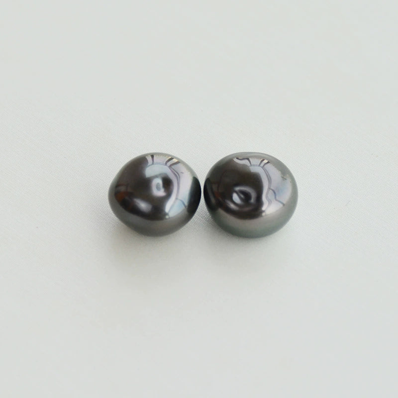 3A 2-12mm Tahitian Keshi Pearl, Black Peacock Green Loose Pearl Bead, Natural Round or Oval Shape, Undrilled Half Drilled 1mm or Fully 0.7mm