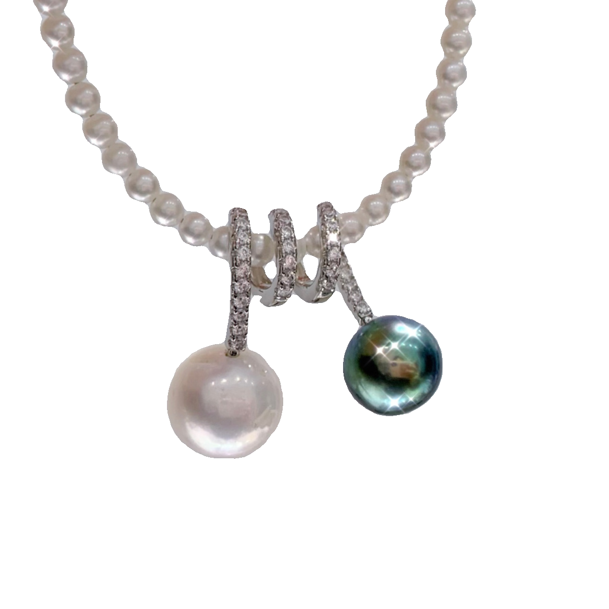 S925 sterling silver three-dimensional double bead SETTING