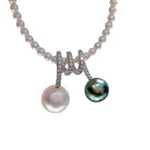 S925 sterling silver three-dimensional double bead SETTING