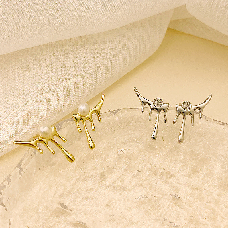 water drop lava earrings settings