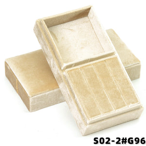 Rectangular Velvet Jewellery Box，Velvet Jewelry Box with Divided Compartments, Ring Slots & Bracelet Section, Vanity & Drawer Storage