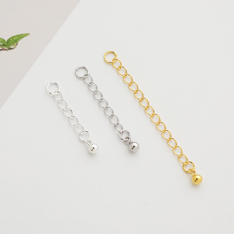 S925 Sterling Silver Extension Chain, Tail Chain DIY Bead Accessories 2.5-5cm