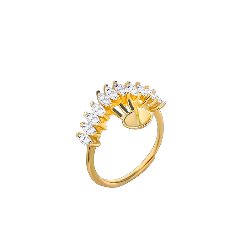 V shape pearl ring setting