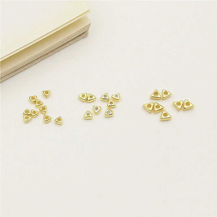 10pcs S925 Sterling Silver Triangle Spacer Beads for Jewelry Making