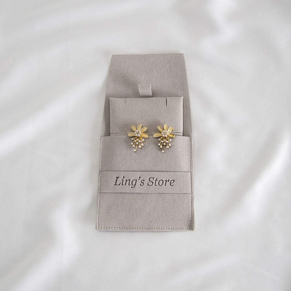 20pcs 12 color jewelry pouch set 8x8cm with 6x6cm holder, multi color suede jewelry packaging for earrings rings necklaces