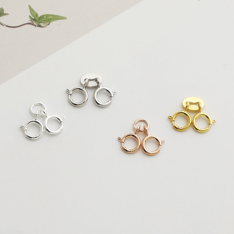 10pcs 5mm S925 Sterling Silver Double Spring Buckle, DIY Jewelry Clasp Accessories