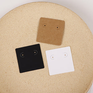 100pcs wholesale 5x5cm earring display cards with two holes for stud hoop jewelry black white paper cards small jewelry packaging