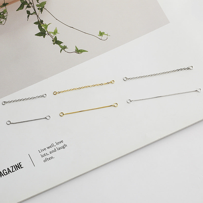 10pcs S925 Sterling Silver Cross Chain Extension Box Chain  3-5cm