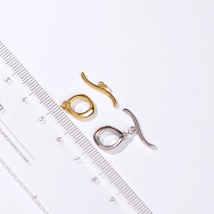S925 Sterling Silver Wavy Shape OT Clasp for Jewelry Making