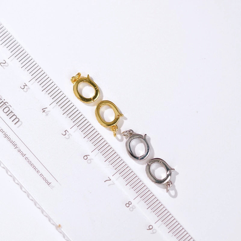 S925 Sterling Silver Dainty Double Loop Bracelet Clasp for Jewelry Making